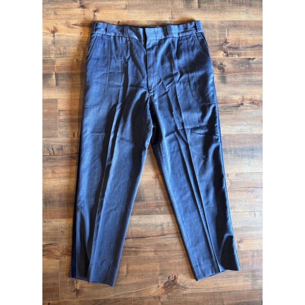 Vintage USPS Mailman Uniform Wool Winter Pants Postal Service Post Office Blue